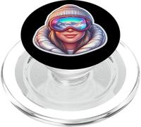 Stazione sciistica ragazza Donna Sciatore Sci Montagna Vacanze Snowy PopSockets PopGrip per MagSafe