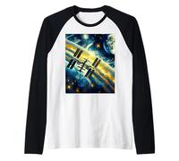 Stazione Spaziale Internazionale, Stile Notte Stellata di Van Gogh Maglia con Maniche Raglan