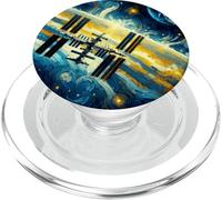 Stazione Spaziale Internazionale, Stile Notte Stellata di Van Gogh PopSockets PopGrip per MagSafe