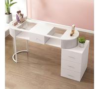 Stazione Tavolo Manicure Elegante Funzionale, Moderna Scrivania Nail Tech Con Cassetti E Armadietto Professionale Nail Beauty Workfor Artisti Salone In Legno Spa Nail Desk Per S