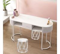 Stazione Tavolo Manicure Nail Tech Professionale Con Cassetti E Ripiani Aperti Moderna Scrivania Per Unghie In Legno Workfor Salone Di Bellezza E Spa Ruote Di Bloccaggio E Piano In Vetro Per