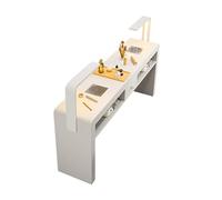 Stazione Tavolo Manicure Per Unghie，home Salon Spa Nail Desk Con Aspiratore di Polvere E Lampada Led，postazione di Lavoro Per Manicure E Bellezza Delle Unghie Con Cassetti Portaoggetti