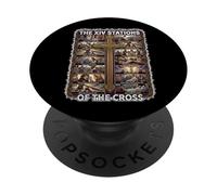 Stazioni cattoliche della Croce Crocifisso Quaresimale latino PopSockets PopGrip Adesivo