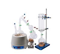 Stazioni di Saldatura, Attrezzatura da 2 / 5L Lab Attrezzatura corta Stillation Kit di distillazione Apparato in vetro con mantello riscaldante ad agitazione magnetica(2L)