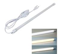 STBTECH Lampada LED da incasso da cucina, 230 V, 43 cm, con spina e interruttore, 6 W, 500 lm, luce per piano di lavoro, armadio, 3 colori di luce bianco freddo/bianco neutro, regolabile