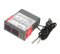 STC-3008 - Regolatore di temperatura digitale, doppio display con doppia sonde NTC, regolabile, ABS ignifugo, per controllo della temperatura, fattoria, frigorifero, serra,