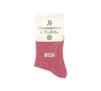STC, Calze paillettes corte - Wesh (taglia unica 36-42), Rosa, Taglia unica