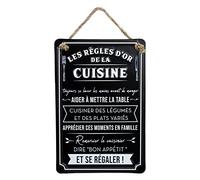 STC - Targa in metallo, motivo: regole d'oro della cucina, 20 x 30 cm