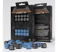Q-Workshop Dadi RPG Fortress Compact D6 Set compatto nero e blu per 1+ giocatori