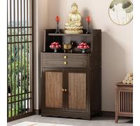 STCERY Altare Personale, Tavolo Da Meditazione Con Cassetto, Mobiletto Per Altare Buddista, Tavolo Per Offerte Cinesi Del Buddha, Per Casa, Tempio E Ufficio(Walnut 3)
