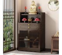 STCERY Altare Personale, Tavolo Da Meditazione Con Cassetto, Mobiletto Per Altare Buddista, Tavolo Per Offerte Cinesi Del Buddha, Per Casa, Tempio E Ufficio(Walnut 1)
