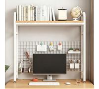 STCERY Alzatina Da Scrivania Con Pannello A Griglia, Organizer Da Tavolo Autoportante, Libreria Da Scrivania In Metallo, Capacità Di Carico Stabile(White,55 * 20 * 89cm/21.6 * 7.9 * 35in)