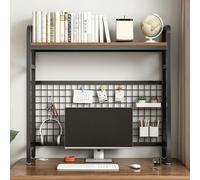STCERY Alzatina Da Scrivania Con Pannello A Griglia, Organizer Da Tavolo Autoportante, Libreria Da Scrivania In Metallo, Capacità Di Carico Stabile(Black,115 * 20 * 89cm/45.3 * 7.9 * 35in)