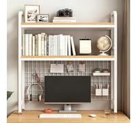 STCERY Alzatina Da Scrivania Con Pannello A Griglia, Organizer Da Tavolo Autoportante, Libreria Da Scrivania In Metallo, Capacità Di Carico Stabile(White,55 * 20 * 98cm/21.6 * 7.9 * 38.6in)