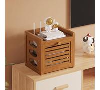 STCERY Armadio Router, Nascondi Box WiFi, Mobiletto Porta Modem Multimediale, Rack Ripiani Portaoggetti Invisibili, Ventilazione E Dissipazione Del Calore(Brown,30.5 * 20 * 28cm/12 * 7.9 * 11in)