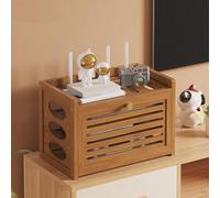 STCERY Armadio Router, Nascondi Box WiFi, Mobiletto Porta Modem Multimediale, Rack Ripiani Portaoggetti Invisibili, Ventilazione E Dissipazione Del Calore(Brown,40.5 * 20 * 28cm/15.9 * 7.9 * 11in)