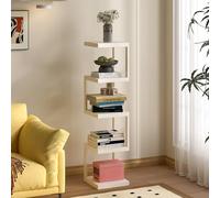 STCERY Libreria A Colonna Verticale, Moderna In Metallo A Torre, Scaffale Verticale A 5/6/7 Livelli, Aperto Design Da Terra, Per Camera Da Letto E Soggiorno(White,96cm/37.8in)