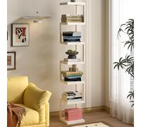 STCERY Libreria A Colonna Verticale, Moderna In Metallo A Torre, Scaffale Verticale A 5/6/7 Livelli, Aperto Design Da Terra, Per Camera Da Letto E Soggiorno(White,142cm/55.9in)