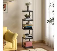 STCERY Libreria A Colonna Verticale, Moderna In Metallo A Torre, Scaffale Verticale A 5/6/7 Livelli, Aperto Design Da Terra, Per Camera Da Letto E Soggiorno(Black,96cm/37.8in)