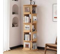 STCERY Libreria A Girevole A 360°, Libreria Verticale, Scaffale Portaoggetti In Legna Con Disco Rotante Inferiore, Organizer Multifunzionale Per Libreria, Per Camera(Beige,160cm/63in)