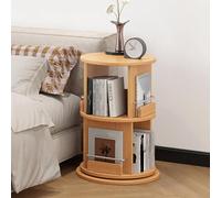 STCERY Libreria A Girevole A 360°, Libreria Verticale, Scaffale Portaoggetti In Legna Con Disco Rotante Inferiore, Organizer Multifunzionale Per Libreria, Per Camera(Beige,65cm/25.6in)