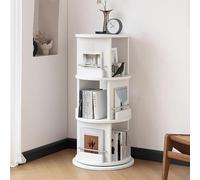 STCERY Libreria A Girevole A 360°, Libreria Verticale, Scaffale Portaoggetti In Legna Con Disco Rotante Inferiore, Organizer Multifunzionale Per Libreria, Per Camera(White,96cm/37.8in)