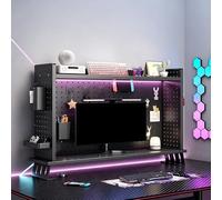 STCERY Libreria Da Scrivania Per Computer, Scaffale A Più Livelli, Organizer Da Scrivania In Metallo Con Pannello Forato Per Dormitori, Studi, Uffici, Banchi Da Lavoro(Black,100 * 67cm/39.4 * 26.4in)