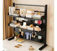 STCERY Libreria Da Scrivania Regolabile, Organizer Da Tavolo Con Pannello Forato, Espositore Con Struttura In Metallo, Solido E Robusto, Ampia Versatilità D'uso(Black,89 * 78cm/35 * 30.7in)