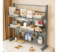 STCERY Libreria Da Scrivania Regolabile, Organizer Da Tavolo Con Pannello Forato, Espositore Con Struttura In Metallo, Solido E Robusto, Ampia Versatilità D'uso(Grey,89 * 78cm/35 * 30.7in)