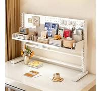 STCERY Libreria Da Scrivania Regolabile, Organizer Da Tavolo Con Pannello Forato, Espositore Con Struttura In Metallo, Solido E Robusto, Ampia Versatilità D'uso(White,59 * 50cm/23.2 * 19.7in)