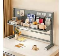 STCERY Libreria Da Scrivania Regolabile, Organizer Da Tavolo Con Pannello Forato, Espositore Con Struttura In Metallo, Solido E Robusto, Ampia Versatilità D'uso(Grey,69 * 50cm/27.2 * 19.7in)