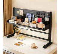 STCERY Libreria Da Scrivania Regolabile, Organizer Da Tavolo Con Pannello Forato, Espositore Con Struttura In Metallo, Solido E Robusto, Ampia Versatilità D'uso(Black,69 * 50cm/27.2 * 19.7in)