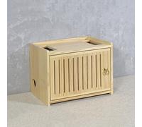 STCERY Mobiletto Organizer In Legno Per Router WiFi, Armadio Scatola Router, Nascondi Box WiFi, Mobiletto Multimediale Con Gestione Cavi, Vari Colori(Beige)