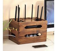 STCERY Nascondi-box Wi-Fi, Armadio Router, Organizer In Legno Per Multipresa E Gestione Cavi, Scatola Portaoggetti Multistrato Per Wi-Fi Da Scrivania, Per Casa E Ufficio(23.5cm/9.2in)