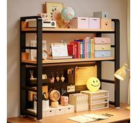 STCERY Organizzatore Da Scrivania, Libreria A Ripiani Con Pannello Forato, Espositore Da Banco, Struttura In Metallo E Pannelli Ecologici, Ampia Versatilità D'uso(Black,95 * 99cm/37.4 * 39in)