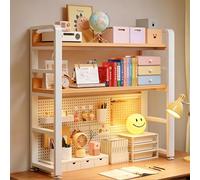 STCERY Organizzatore Da Scrivania, Libreria A Ripiani Con Pannello Forato, Espositore Da Banco, Struttura In Metallo E Pannelli Ecologici, Ampia Versatilità D'uso(White,95 * 99cm/37.4 * 39in)