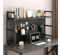 STCERY Organizzatore Da Scrivania, Libreria A Ripiani In Ferro, Scaffale Portaoggetti Da Scrivania Autoportante, Adatto A Diversi Scenari(Black,135 * 68cm/53.1 * 26.8in)