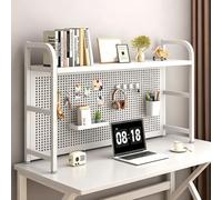 STCERY Organizzatore Da Scrivania, Libreria A Ripiani In Ferro, Scaffale Portaoggetti Da Scrivania Autoportante, Adatto A Diversi Scenari(White,135 * 68cm/53.1 * 26.8in)