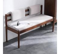 STCERY Panca In Legno Massello Per Ingresso, Panca Da Tavolo Da Pranzo Con Seduta Imbottita, Mobile Versatile Con Schienale, Adatto A Una Varietà Di Scenari(Brown,145cm/57.1in)