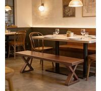 STCERY Panca In Legno Per Ingresso, Tavolo Da Pranzo, Panche Per Cambiare Le Scarpe, Con Base Robusta A Forma Di X, Lucidatura Fine, Per Casa E Hotel(Brown,120cm/47.2in)