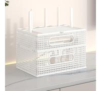STCERY Scatola Nascosta Per Router WiFi, Mobiletto Per Router, Organizer Per La Gestione Dei Cavi Della Ciabatta Elettrica, Design Con Clip Per Un Facile Smontaggio(Gold,20cm/7.9in)
