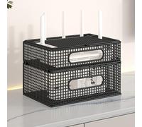STCERY Scatola Nascosta Per Router WiFi, Mobiletto Per Router, Organizer Per La Gestione Dei Cavi Della Ciabatta Elettrica, Design Con Clip Per Un Facile Smontaggio(Black,20cm/7.9in)