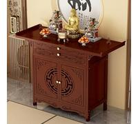 STCERY Tavolo Da Altare Da Meditazione Con Mobiletto Portaoggetti, Supporto Per Altare Personale, Tavolo Per Buddha Offerte Di Pooja In Bambù, Per Soggiorno, Camera Da Letto(Red,100cm/39.4in)