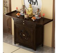 STCERY Tavolo Da Altare Da Meditazione Con Mobiletto Portaoggetti, Supporto Per Altare Personale, Tavolo Per Buddha Offerte Di Pooja In Bambù, Per Soggiorno, Camera Da Letto(Brown,80cm/31.5in)