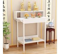 STCERY Tavolo Da Altare Multistrato, Tavolo Da Meditazione Con Gambe In Metallo, Piedistallo Cinese Con Offerte Di Buddha Per Arredamento Casa, Camera Da Letto, Ufficio(White,60 * 60cm/23.6 * 23.6in)