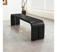 STCERY Tavolo Da Pranzo In Legno, Panca Per Ingresso, Con Base Robusta, Finitura Naturale Con Venature Del Legno, Utilizzabile Immediatamente Per Ufficio, Casa, Hotel(Black,120cm/47.2in)