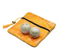 STCREE 3,5 cm palle da ginnastica in marmo terra cinese Baoding palle verde chiaro massaggio stress salute meditazione palle per terapia delle mani senza campanelli TQGJST17