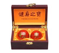 STCREE 5 cm cinese Baoding Balls Salute Esercizio Massaggio palle per terapia della mano Felicità & Longevità Palline rosse con scatola regalo di compleanno dei genitori TQGJST135