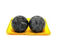 STCREE 5 cm Marmo Esercizio Palloni Cinese Baoding Balls Nero Grigio Salute Meditazione Fitness Mano per Terapia Mano Scuro Grigio Senza Carillon TQGJST11