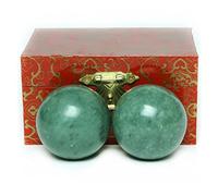 STCREE Palline da 3,8 cm per esercizi e meditazione in marmo cinese, verde scuro, per massaggi e meditazione, per terapia delle mani, verde scuro, senza suonerie, TQGJST14